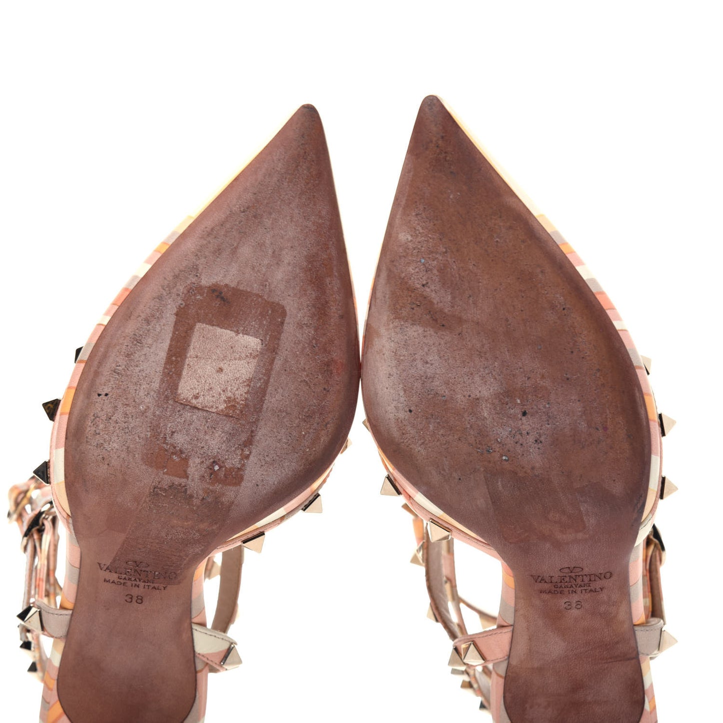 Nappa Native Couture 1975 Rockstud Ankle Strap 65mm Pumps 38 Mandarin Sorbet
