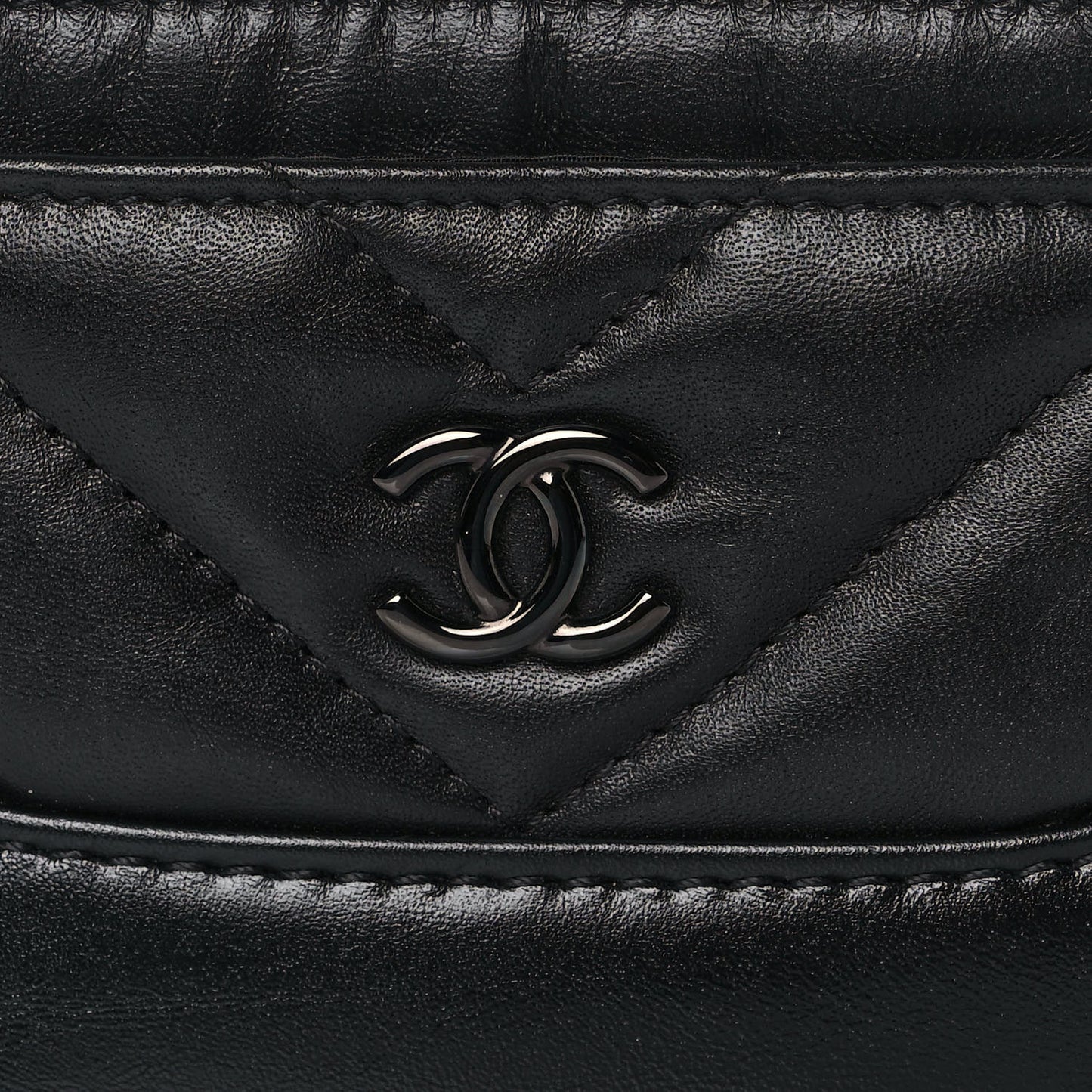 Aged Calfskin Quilted Gabrielle Card Holder Wallet So Black