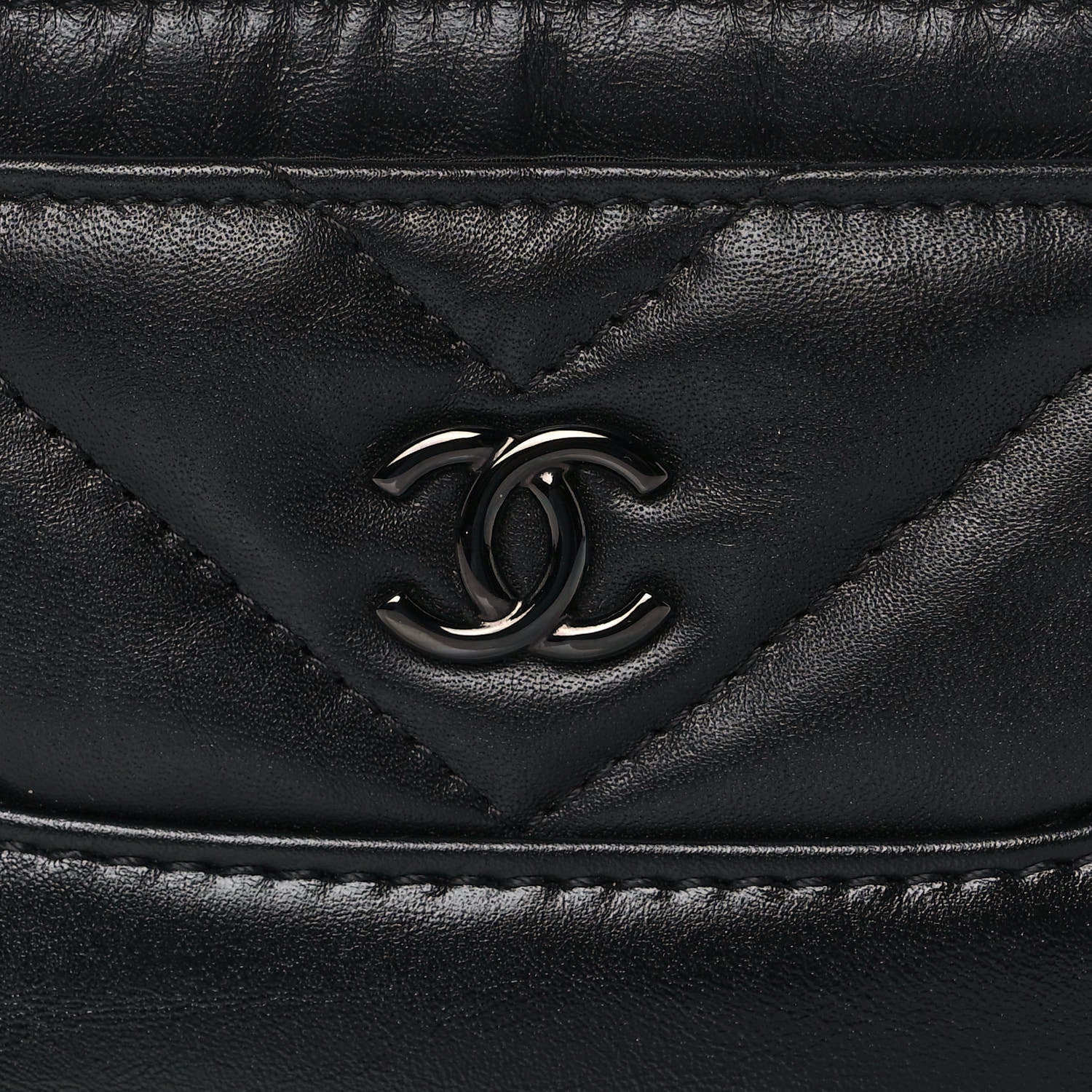 Chanel Aged Calfskin Quilted Gabrielle Card Holder Wallet So Black 9 of 10