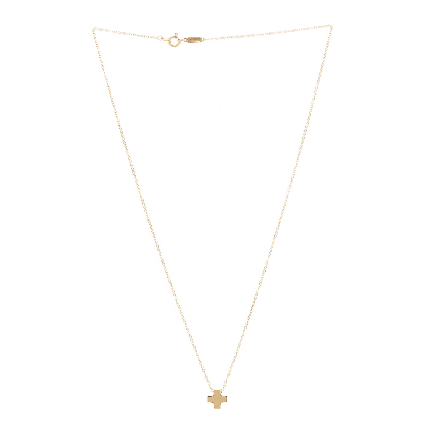 18K Yellow Gold Cruciform Cross Pendant Necklace