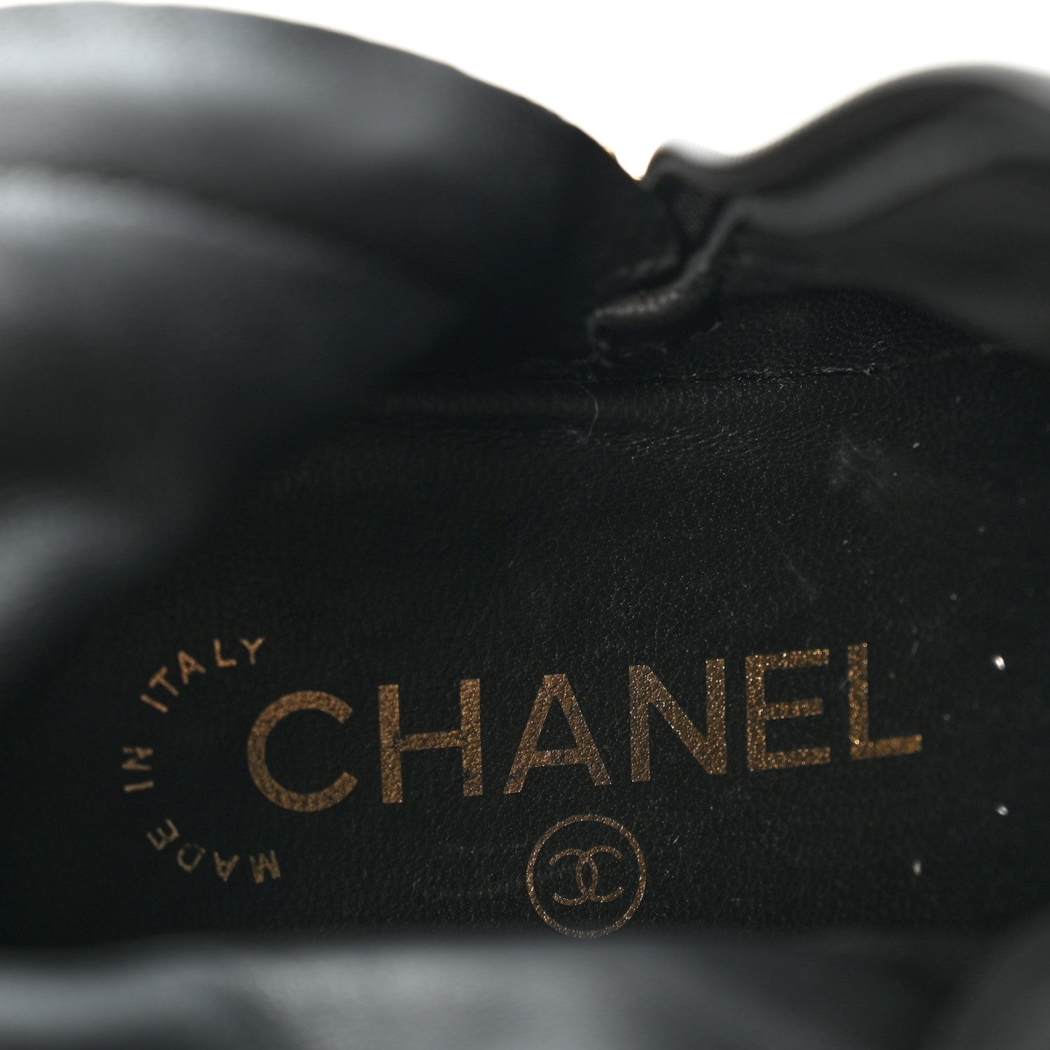 Chanel Shiny Crumpled Lambskin Lace Up Combat Boots 38 Black 8 of 10