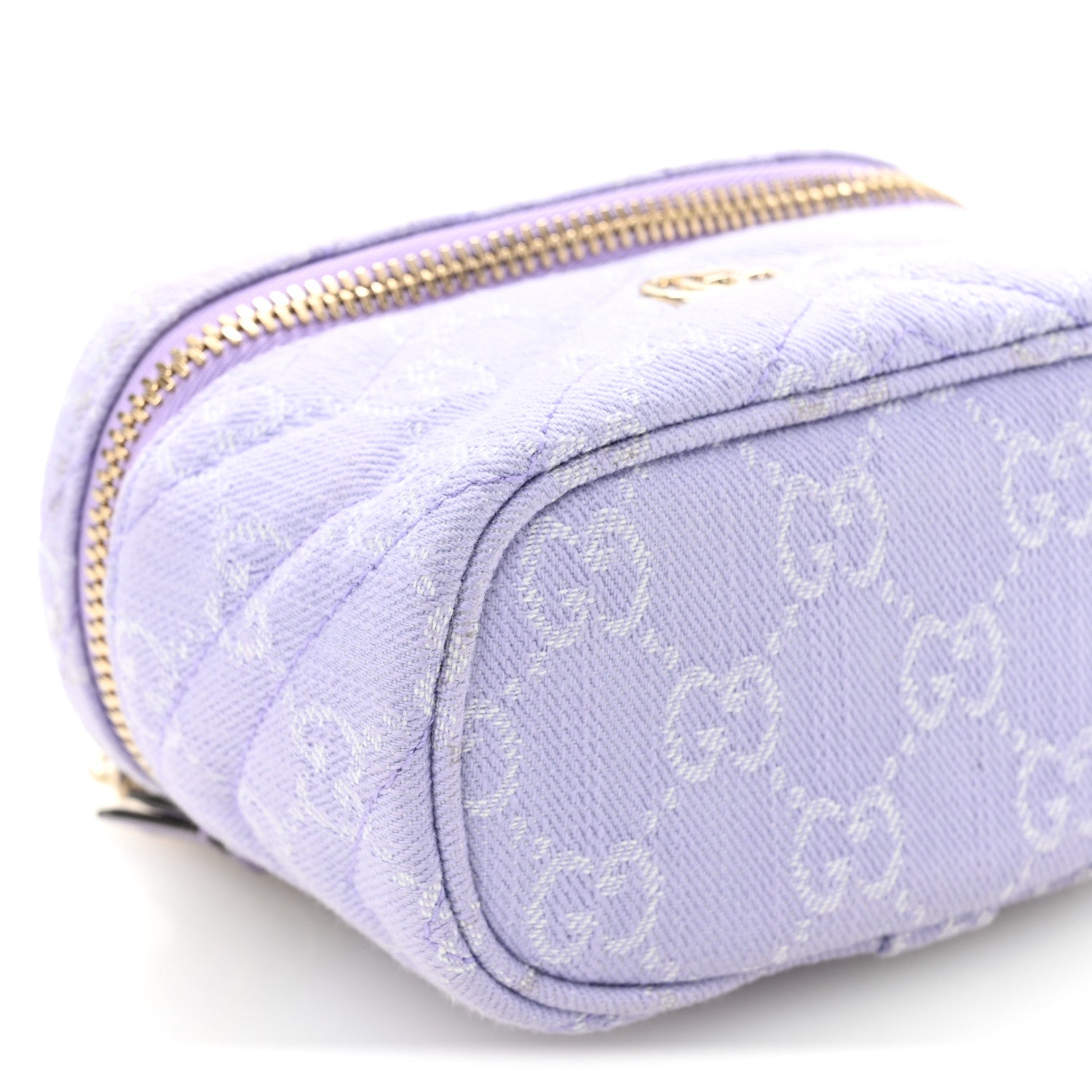 Gucci Denim GG Monogram Nano GG Marmont Vanity Bag Light Purple 9 of 11