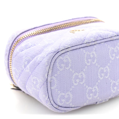 Gucci Denim GG Monogram Nano GG Marmont Vanity Bag Light Purple 9 of 11