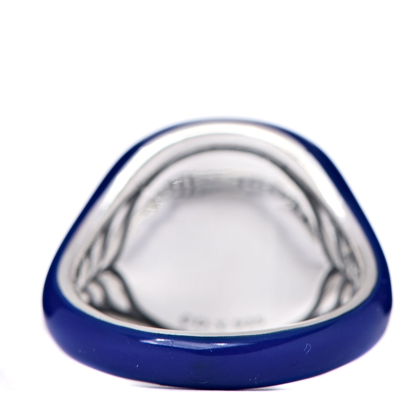 Sterling Silver Enamel Pinky Ring Blue 45 3.5