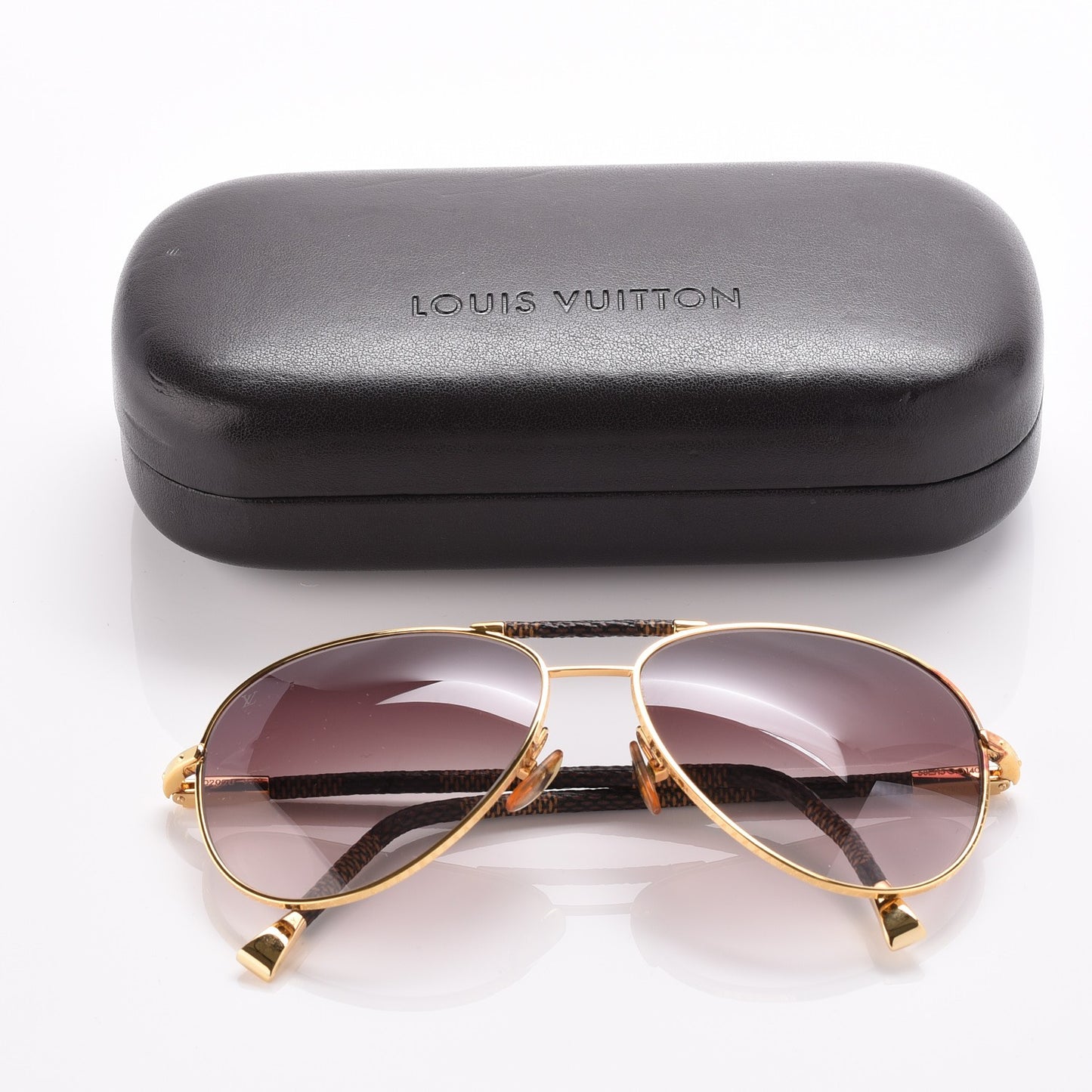 Damier Ebene Conspiration Pilote Sunglasses Z0202U Gold