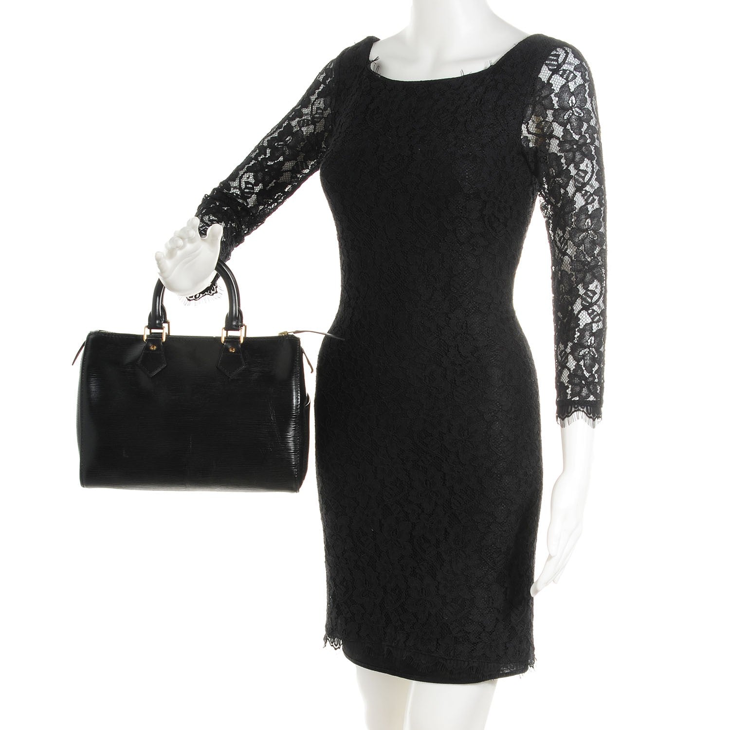 Louis Vuitton Epi Speedy 25 Black 2 of 7