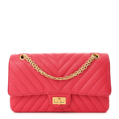 Chanel Sheepskin Chevron Quilted 2.55 Reissue 225 Flap Dark Pink 1 of 10