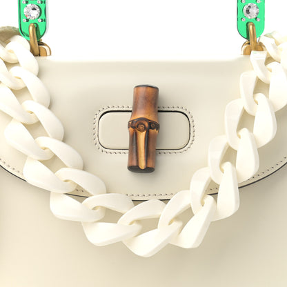 Gucci Calfskin Plexiglass Medium Classic 2 Top Handle Bag White 8 of 14