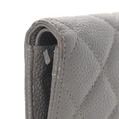 Chanel Caviar Quilted Yen Wallet Grey 12 of 12