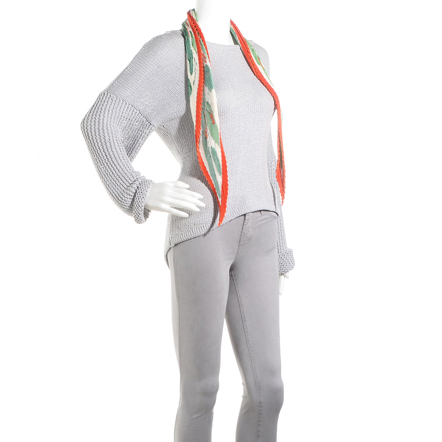 Silk Plisse Les Capucines Scarf 90