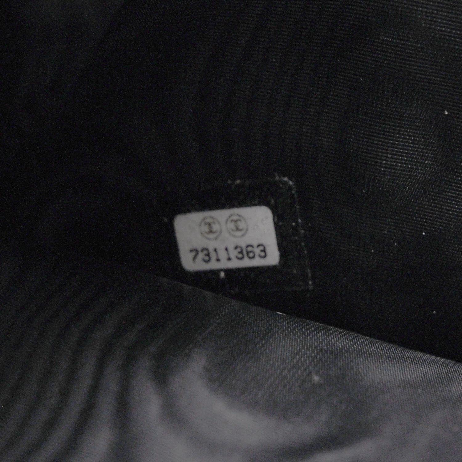 Chanel Leather Chocolate Bar Quilted Tri-Fold Wallet Black 7 of 8