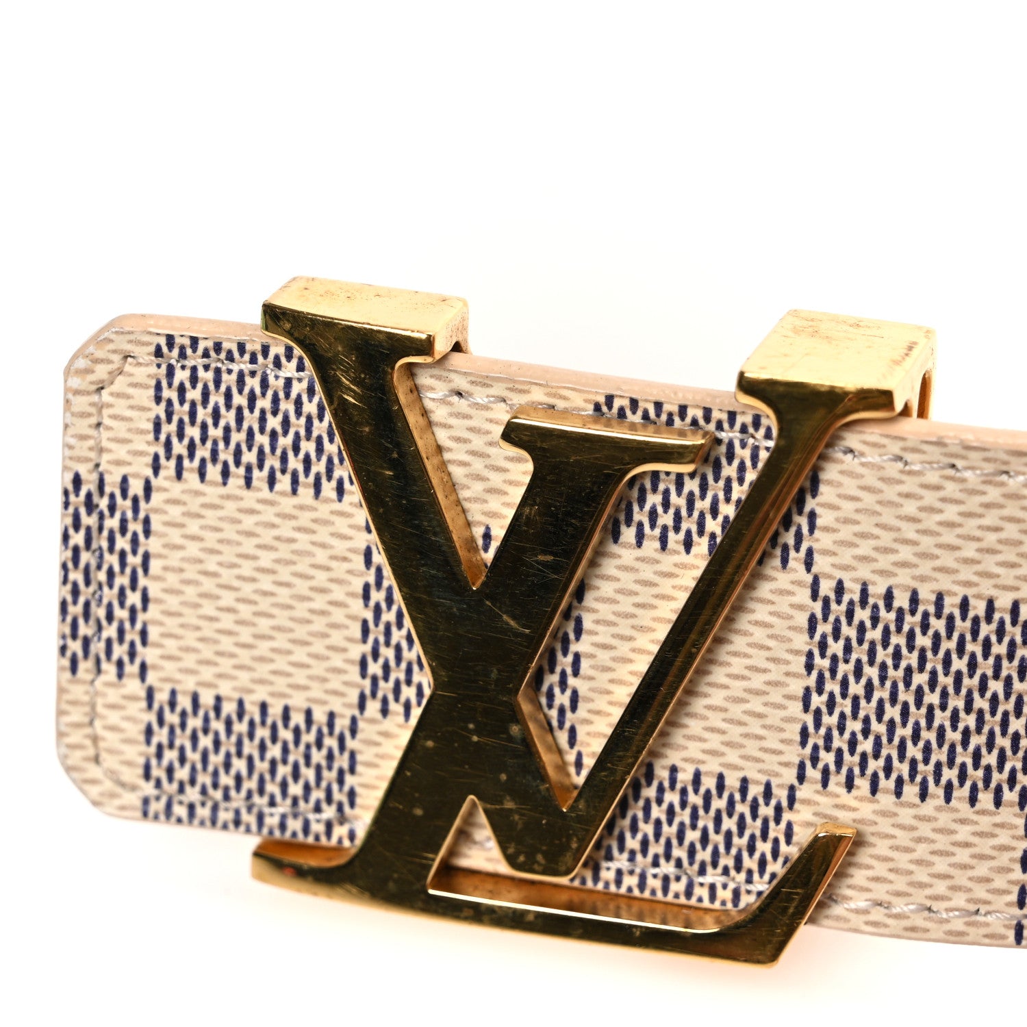 Louis Vuitton Damier Azur LV Initiales 85 34 Belt 9 of 9