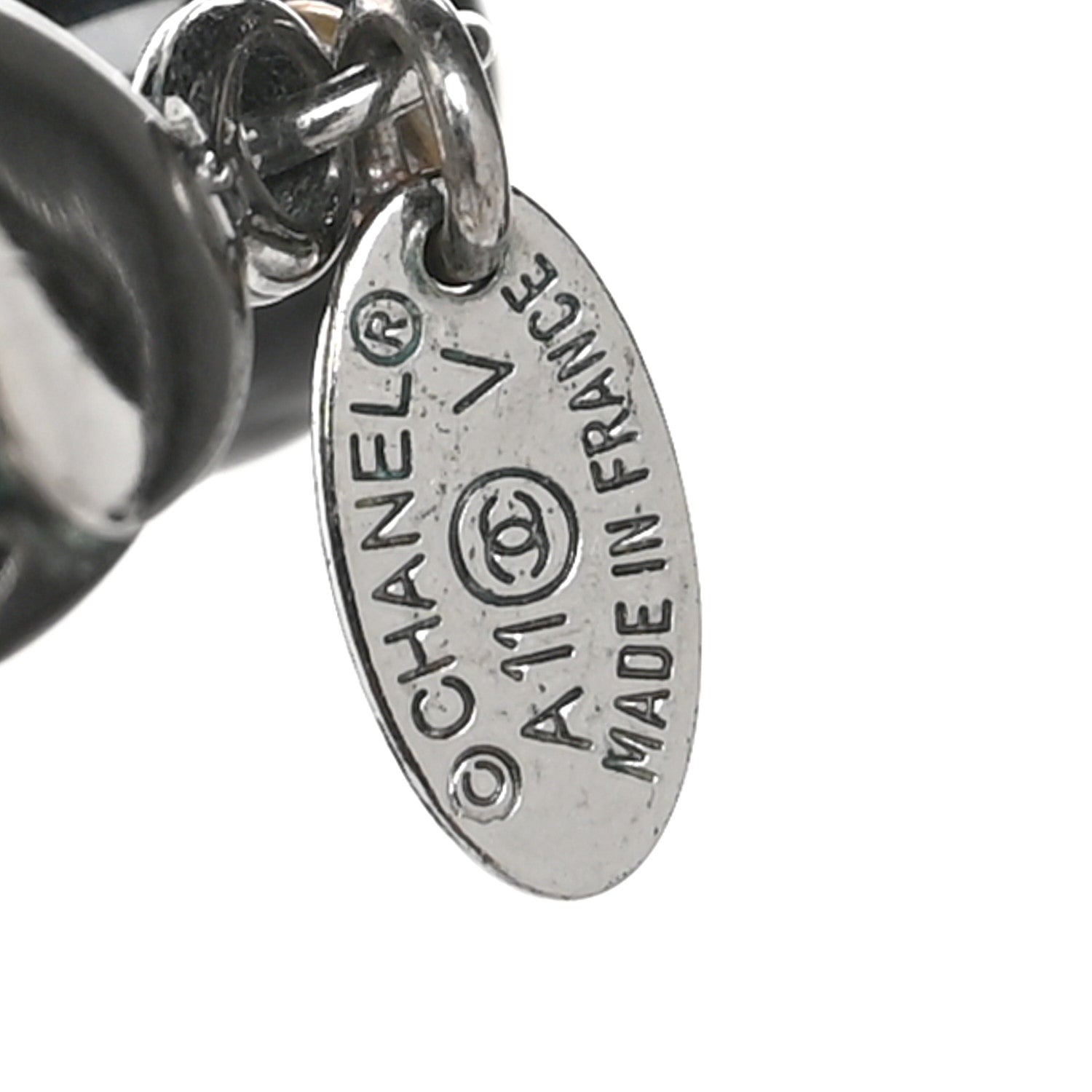Chanel Ruthenium Pearl Beaded CC Long Necklace Black 5 of 5