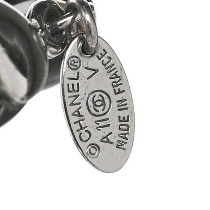Chanel Ruthenium Pearl Beaded CC Long Necklace Black 5 of 5