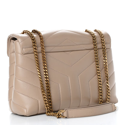 Saint Laurent Calfskin Y Quilted Monogram Small Loulou Chain Satchel Dark Beige 2 of 4