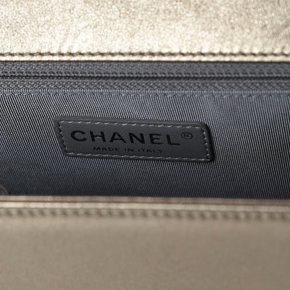 Chanel Metallic Calfskin Quilted New Medium Boy Flap Khaki 6 of 10