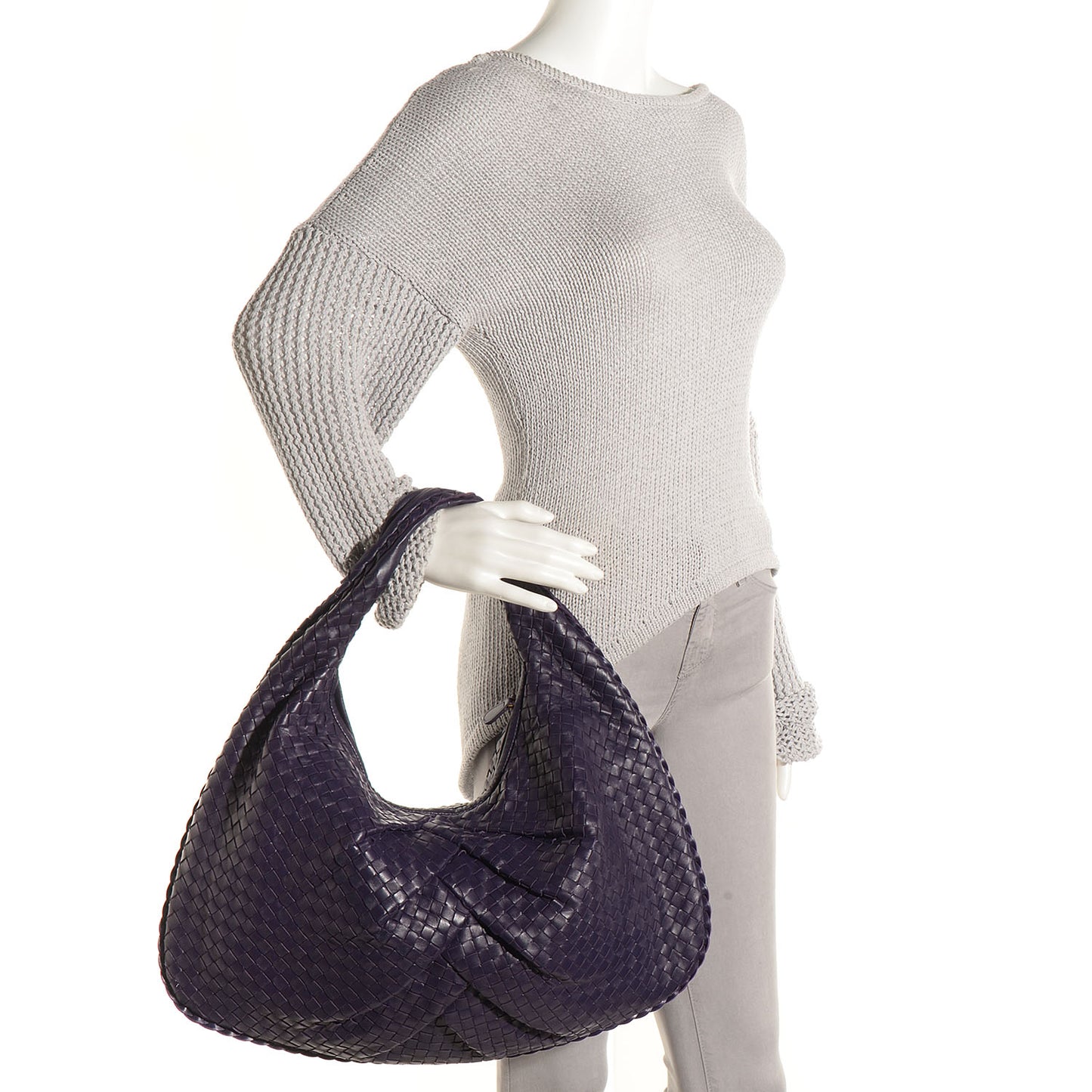 Nappa Intrecciato Pleated Large Veneta Hobo Turbolence