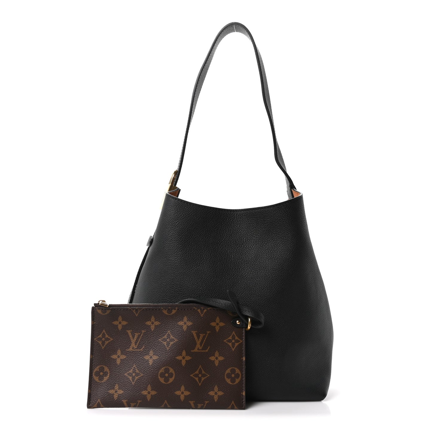 Grained Calfskin Low Key Hobo PM Black