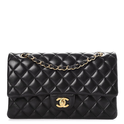 Chanel Lambskin Quilted Medium Double Flap Black 1 of 8