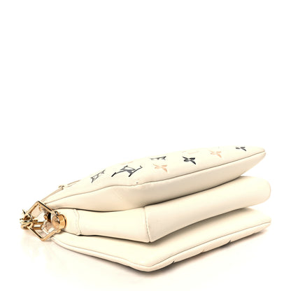 Louis Vuitton Lambskin Embossed Monogram Tricolor By The Pool Coussin BB Beige 4 of 11