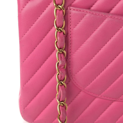 Chanel Lambskin Chevron Quilted Medium Double Flap Pink 23 of 24