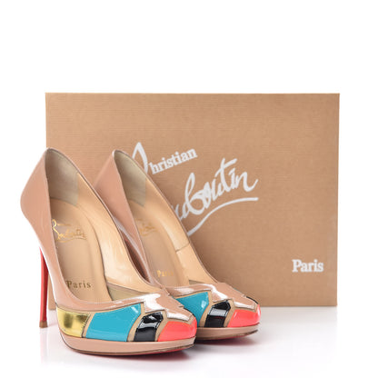 Christian Louboutin Patent Fluo Specchio Astrogirl 120 Pumps 35 Nude 13 of 13