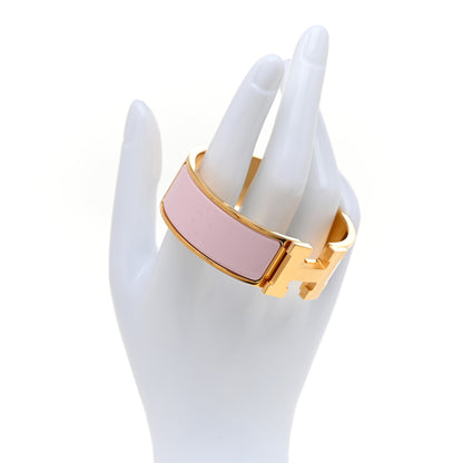 Hermes Enamel Wide Clic Clac H Bracelet PM Rose Dragee 2 of 4