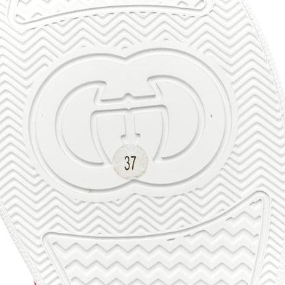 Gucci Calfskin Web Perforated Womens Platform 55mm Sneakers 37 White Bright Splash 7 of 12