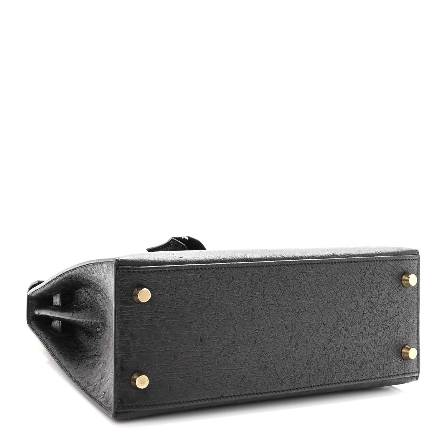 Hermes Ostrich Kelly Sellier 25 Black 4 of 10