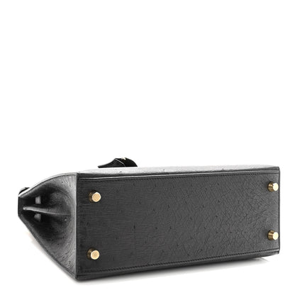 Hermes Ostrich Kelly Sellier 25 Black 4 of 10