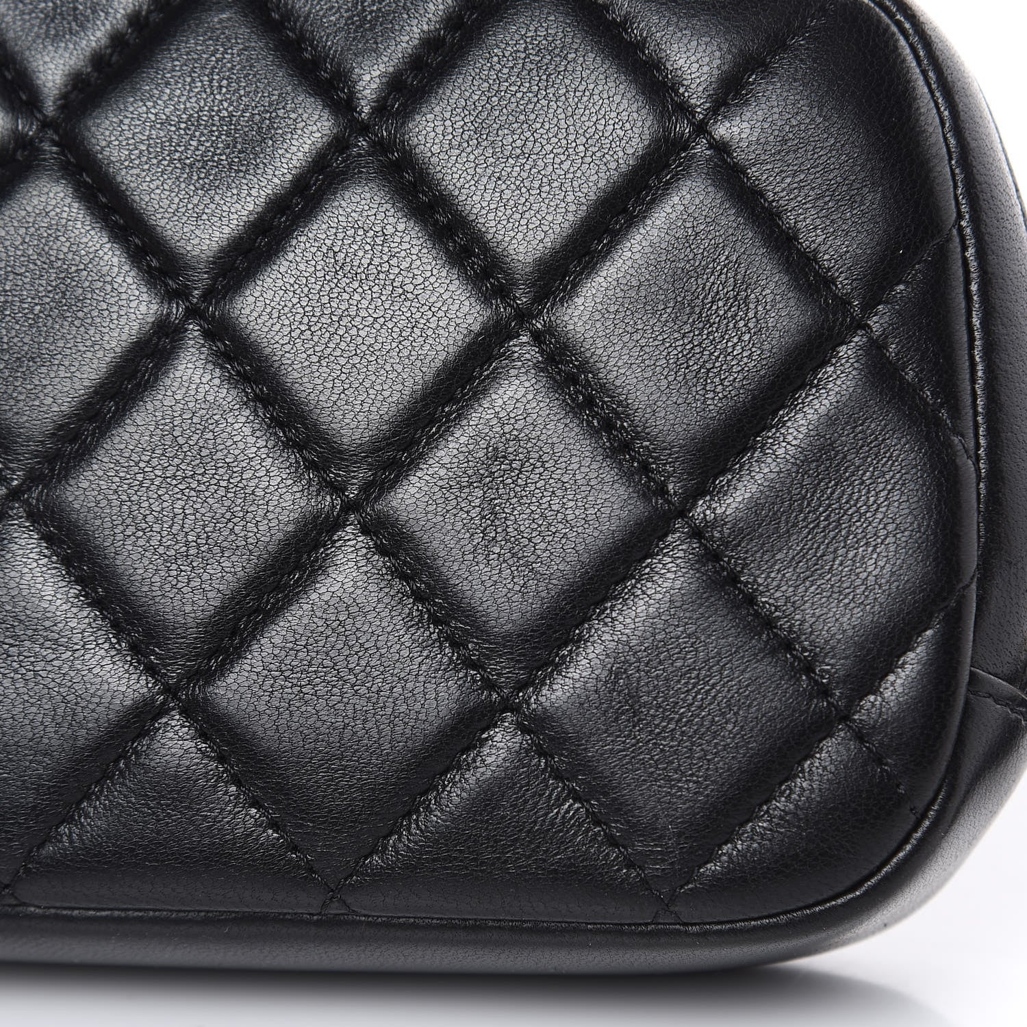 Chanel Lambskin Quilted Small Curvy Pouch Cosmetic Case Black 12 of 12