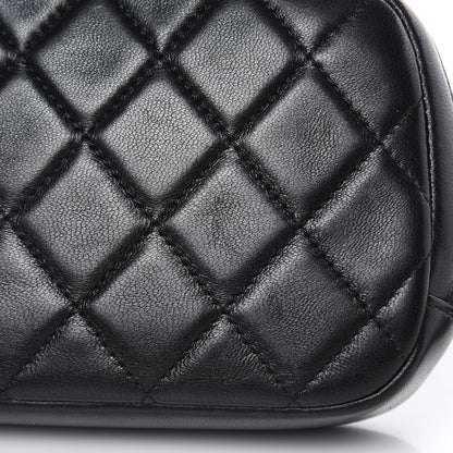 Chanel Lambskin Quilted Small Curvy Pouch Cosmetic Case Black 12 of 12