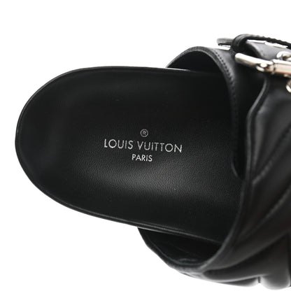 Louis Vuitton Calfskin New Wave Bom Dia Mule Sandals 37 Black 7 of 8