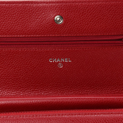 Chanel Caviar Quilted Wallet On Chain WOC Red 11 of 25