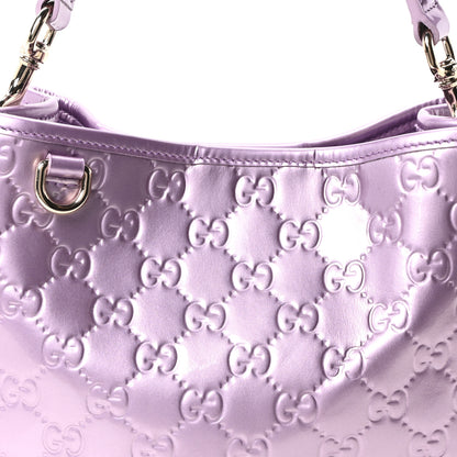 Gucci Patent GG Guccissima Emblem Small Bucket Bag Purple 8 of 10