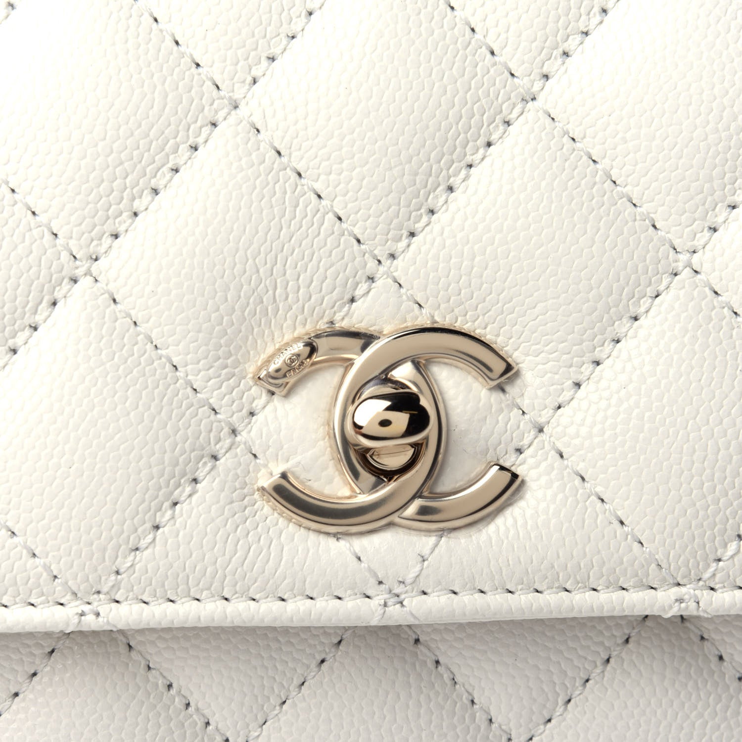 Chanel Caviar Quilted Extra Mini Coco Handle Flap White 4 of 4