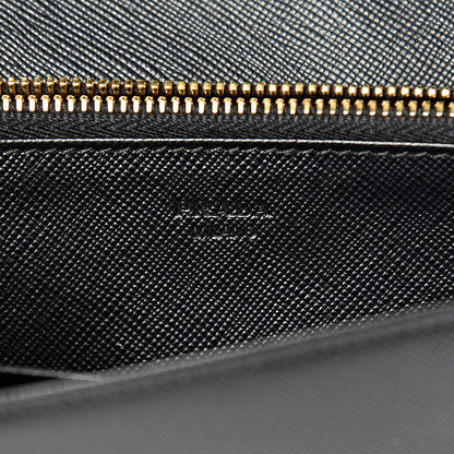 Prada Saffiano Metal Flap Wallet With Strap Black 5 of 15