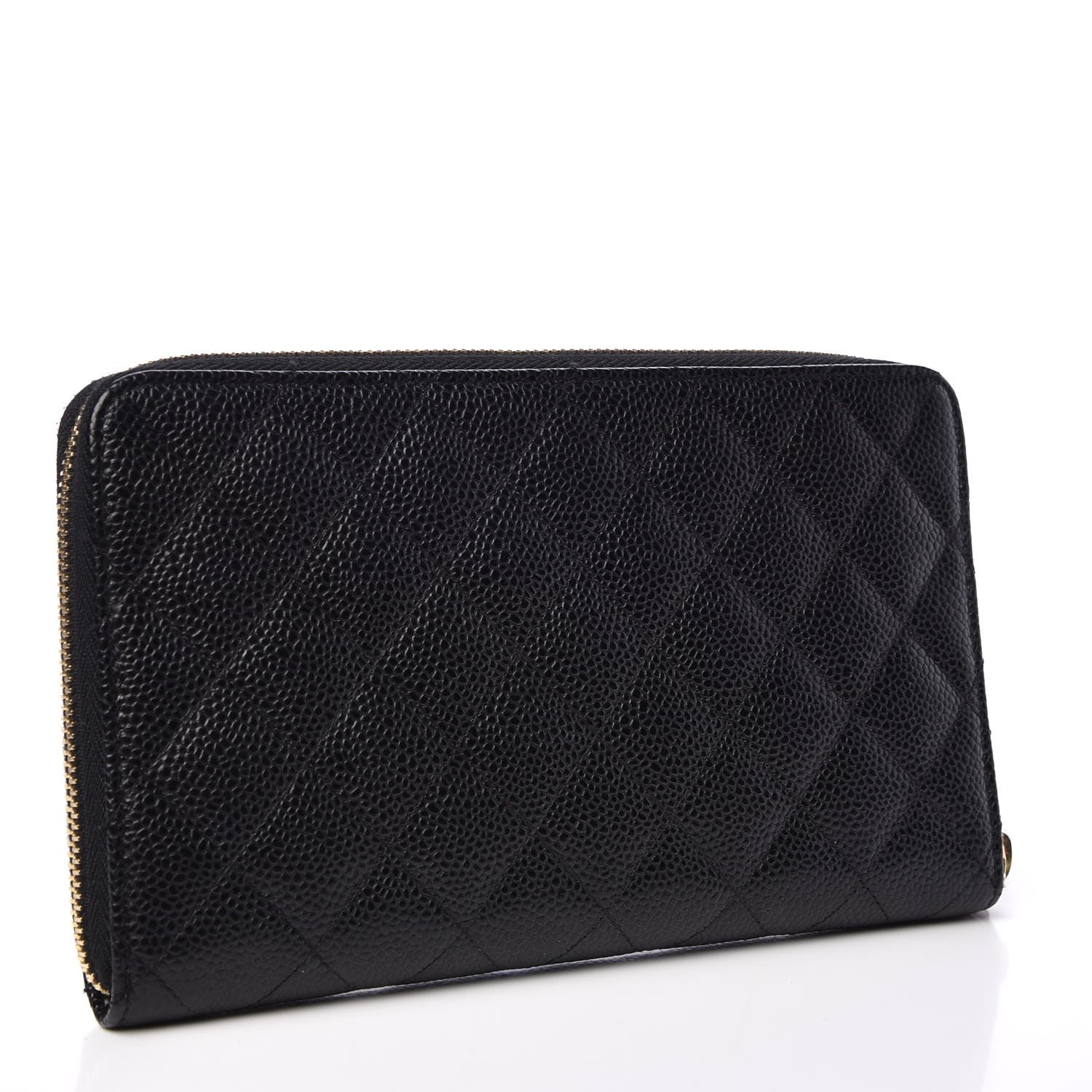 Chanel Caviar Quilted Large Zip Around Organizer Wallet Black 3 of 8