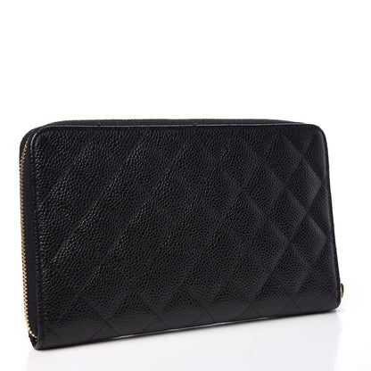 Chanel Caviar Quilted Large Zip Around Organizer Wallet Black 3 of 8
