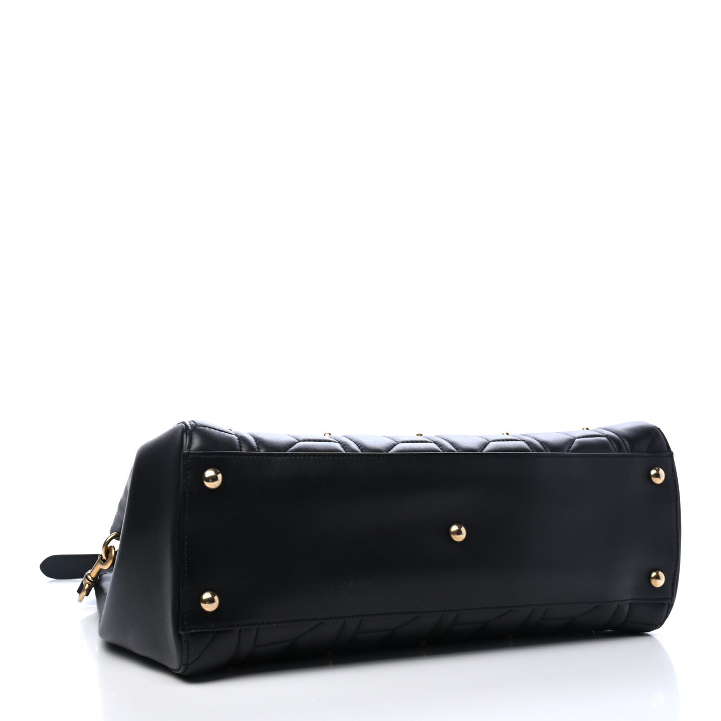 Calfskin Matelasse Studded Medium GG Marmont Tote Black