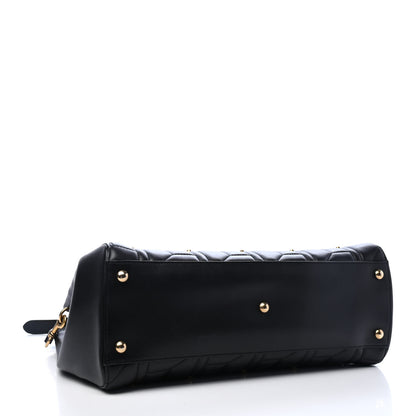 Gucci Calfskin Matelasse Studded Medium GG Marmont Tote Black 3 of 4