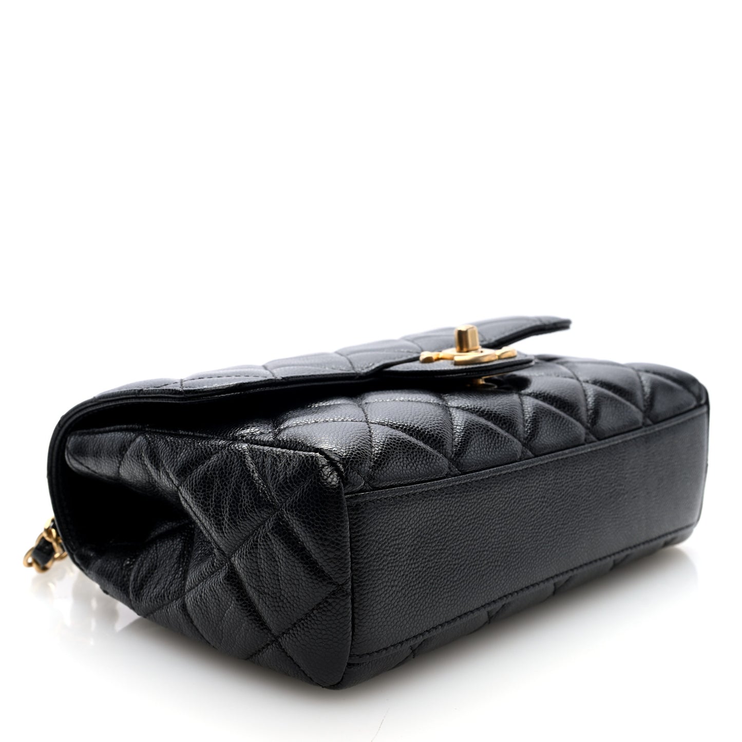 Caviar Quilted Small Coco First Flap Black