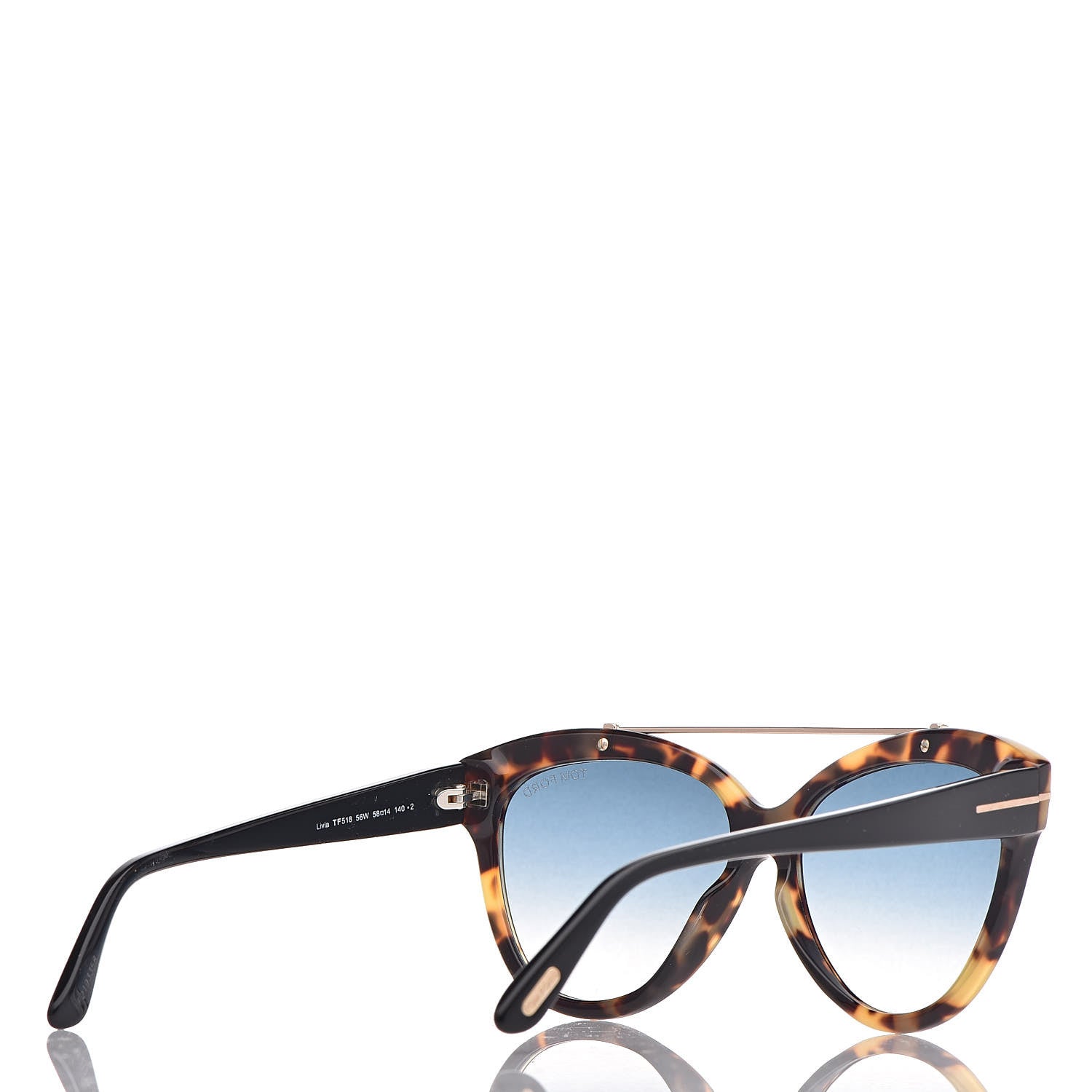 Tom Ford Livia Gradient Butterfly Sunglasses TF518 Tortoise 4 of 7