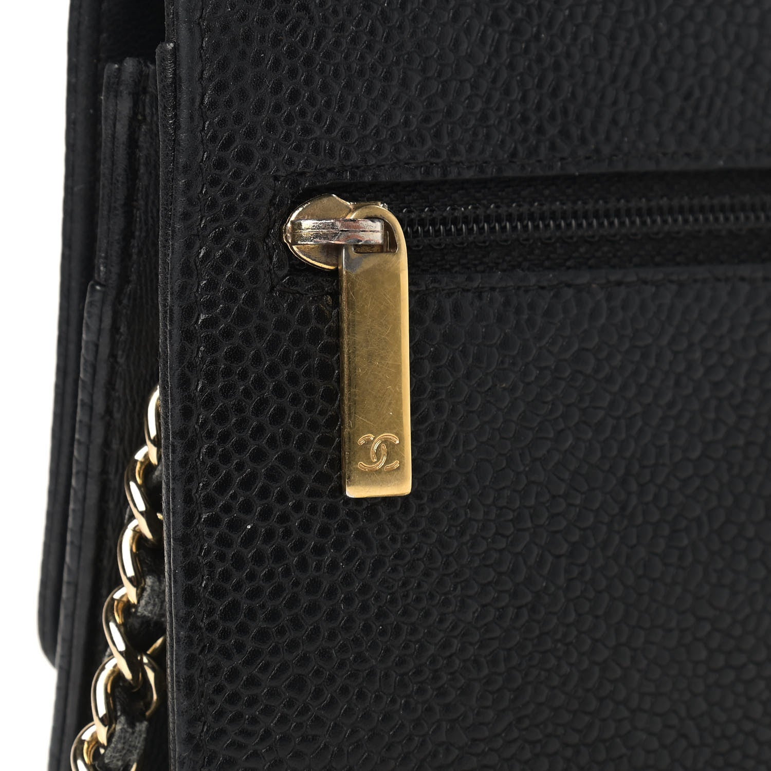 Chanel Caviar Timeless CC Wallet On Chain WOC Black 13 of 14