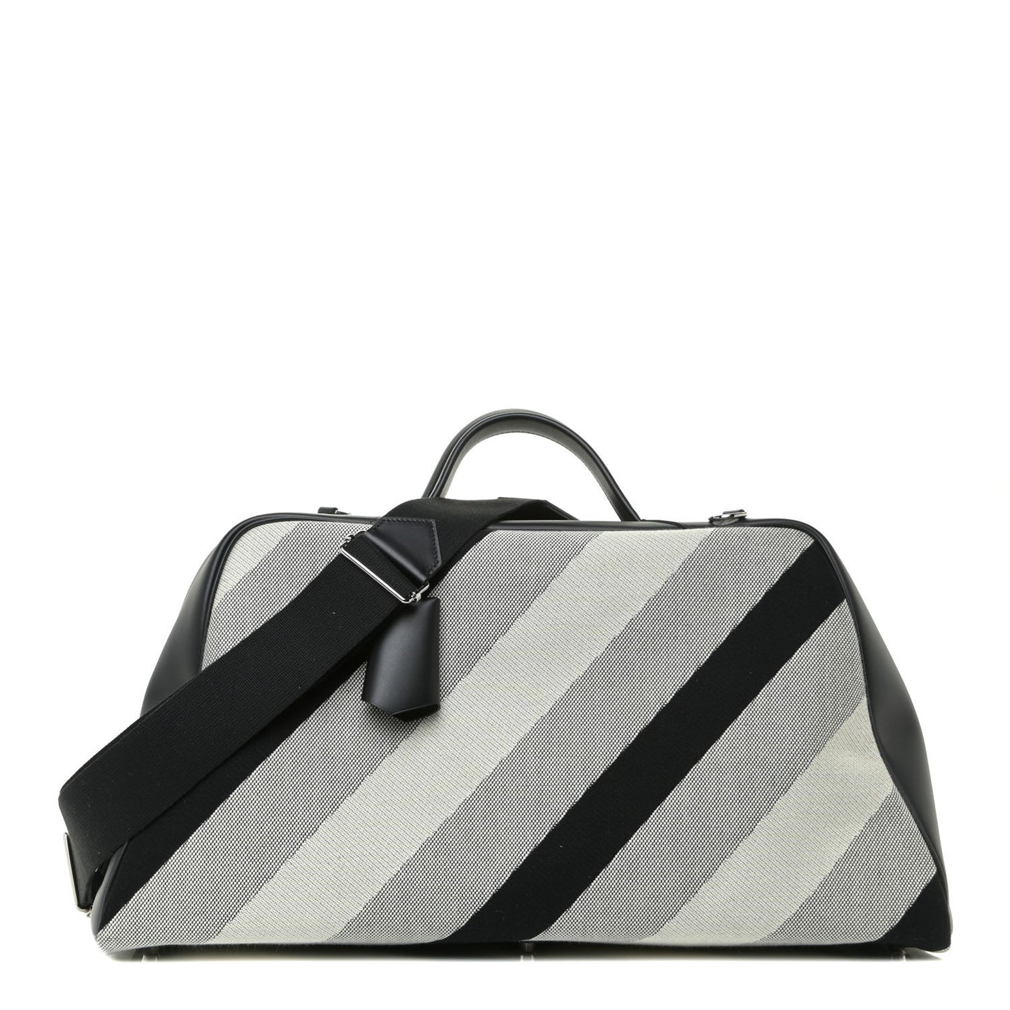 Toile H Sombrero II Bayadere Cavour Bag Ecru Black