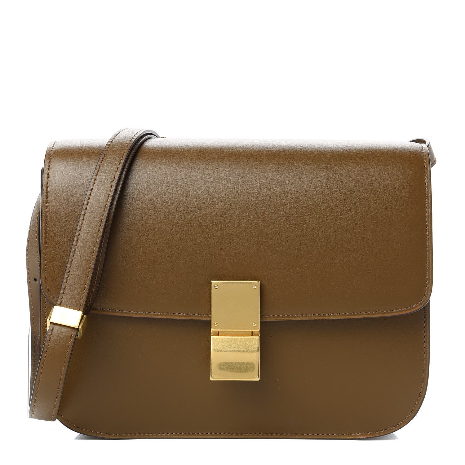 Celine Smooth Calfskin Medium Classic Box Flap Bag Camel 1 of 10
