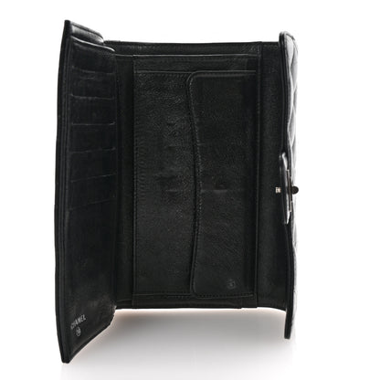 Chanel Aged Calfskin Quilted Large Reissue Gusset Flap Wallet Black 5 of 8