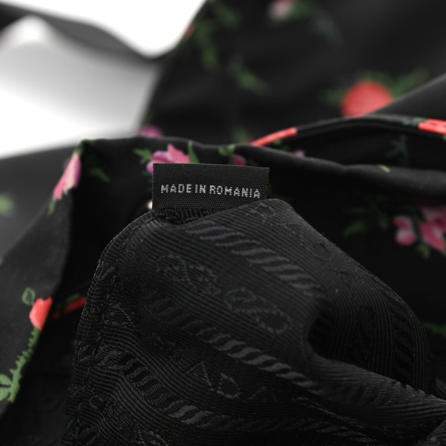 Prada Tessuto Nylon Saffiano Stampata Backpack Black Dis Rose 6 of 10