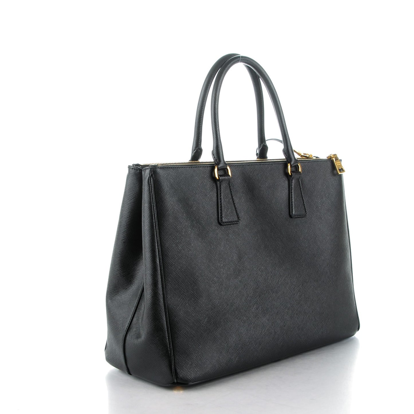 Saffiano Large Galleria Double Zip Tote Black