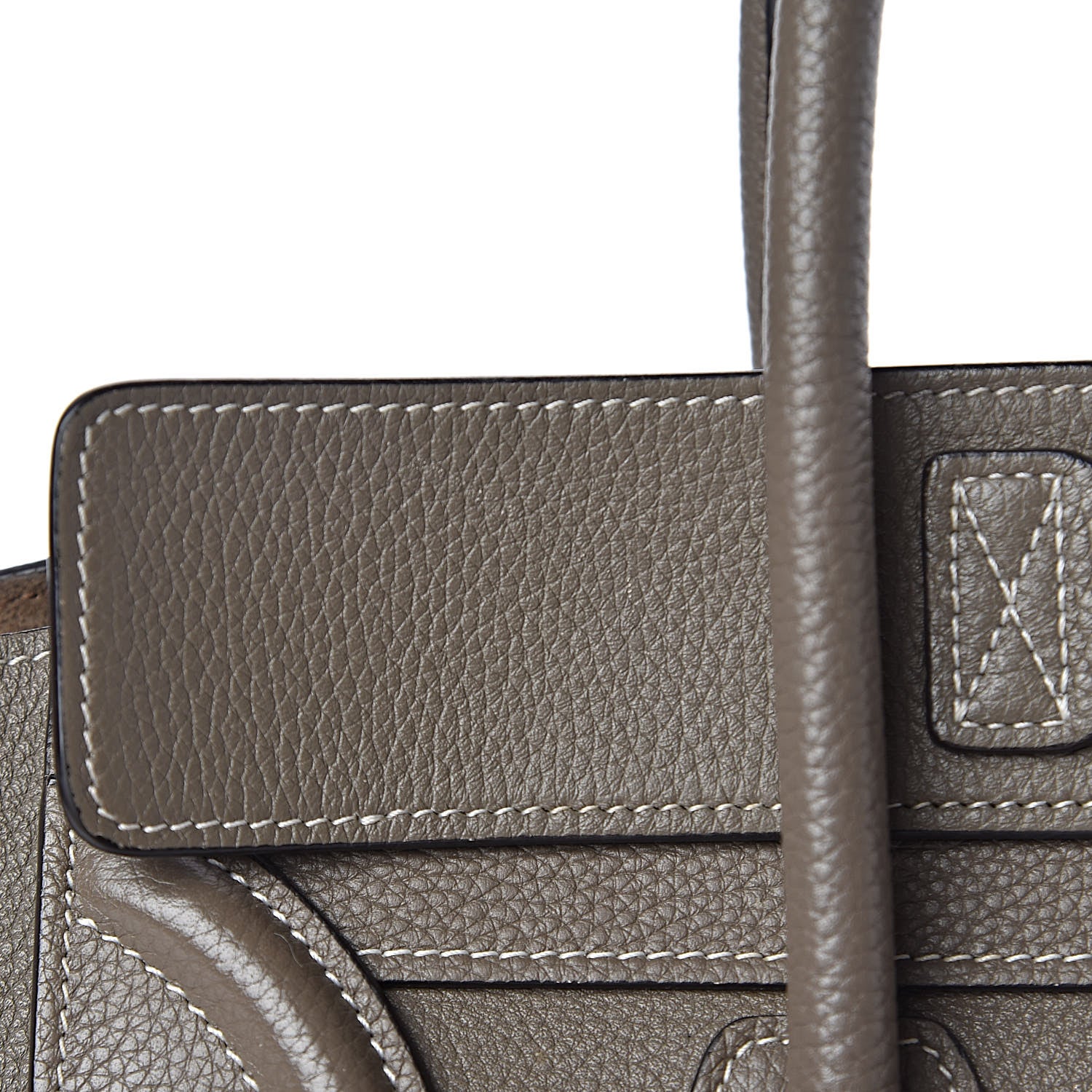 Celine Drummed Calfskin Micro Luggage Souris 16 of 22